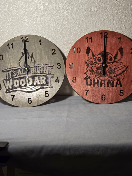 Custom 9 in. Wooden Clock